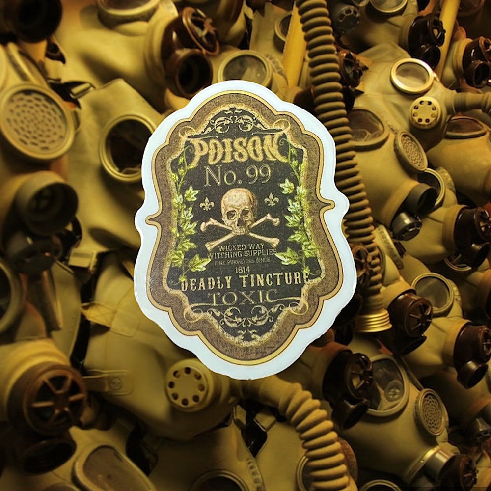 POISON Witchy Sorceress Supreme Potion B0ttle Label Sticker Spells Hex Occult
